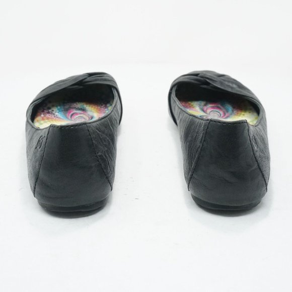 Born Womens Lilly Flats Shoes Black Twisted Leather Slip On Size 7M - Picture 7 of 11